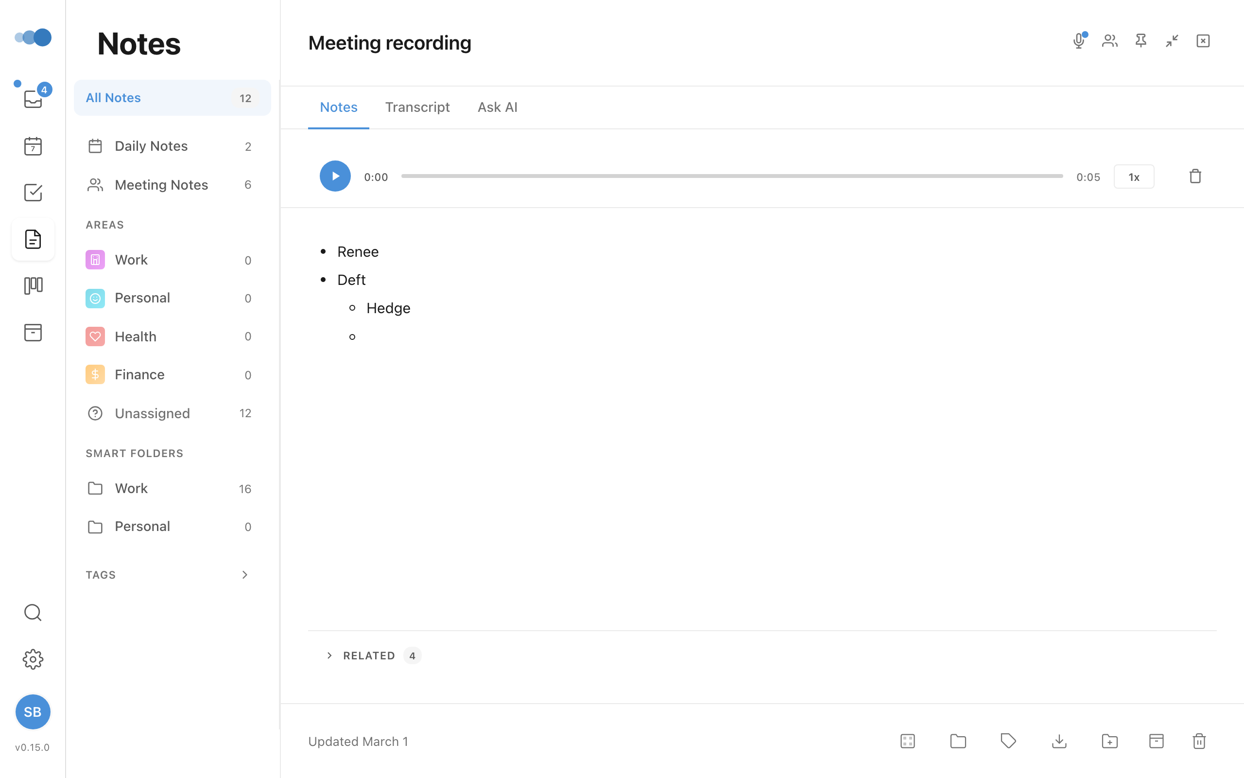 Note editor with rich text